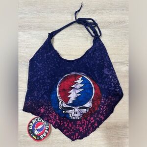 NWT Jayli Grateful Dead Batik Stealie Halter Crop Top